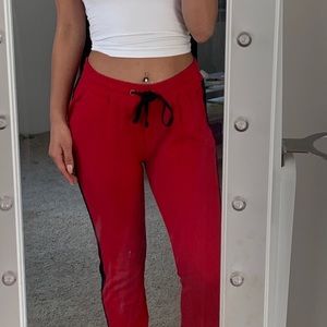 Red and Black Joggers